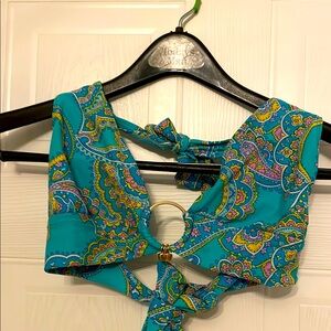 GLO Jeans Blue Cut Out Crop Tank Top